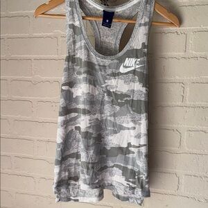 Nike tank top camouflage camo small cotton poly blend